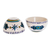 Cuencos pequeños de cerámica, (par) - Cuencos florales de cerámica artesanal (par)