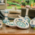 Platos de cerámica, (par) - Platos artesanales de cerámica floral en azul y blanco (par)