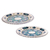 Ceramic plates, 'Quehueche' (pair) - Handcrafted Turquoise Ceramic 9.5 Inch Plates (Pair) (image 2f) thumbail