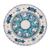 Platos de cerámica, (par) - Platos artesanales de cerámica turquesa de 9,5 pulgadas (par)