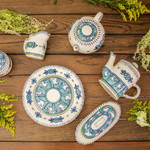 Ceramic coffee pot, 'Bermuda' - Turquoise and White Ceramic Artisan Crafted Coffee Pot