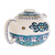Keramik-Teekanne „Bermuda“ – handgefertigte weiße und türkisfarbene Keramik-Teekanne