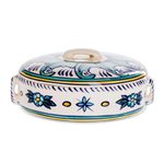 Ceramic oval covered casserole, 'Bermuda' - Ceramic Oven-Safe Oval Covered Casserole Dish
