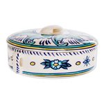 Ceramic oval covered casserole, 'Bermuda' - Ceramic Oven-Safe Oval Covered Casserole Dish