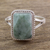 Jade cocktail ring, 'Green Nuances' - Guatemala Handcrafted Sterling Silver and Faceted Jade Ring (image 2) thumbail