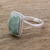 Jade cocktail ring, 'Green Nuances' - Guatemala Handcrafted Sterling Silver and Faceted Jade Ring (image 2b) thumbail