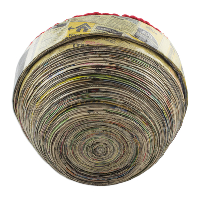 Dekoschale aus recyceltem Papier und Baumwolle - Dekorative Schale aus Baumwolle und Recyclingpapier aus Guatemala