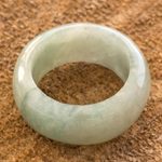 Jade band ring, 'Pale Green Halo' (10 mm) - Artisan Crafted 10 mm Wide Band Ring of Guatemalan Jade