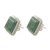 Jade button earrings, 'Maya Wisdom' - Artisan Crafted Jade and Sterling Silver Button Earrings (image 2d) thumbail