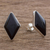 Jade button earrings, 'Midnight Maya Diamond' - Modern Guatemalan Black Jade Post Earrings