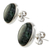 Jade stud earrings, 'Dark Voluptuous Green' - Modern Maya Jade Post Earrings with Sterling Silver (image 2c) thumbail