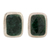 Jade button earrings, 'Rainforest Shadows' - Sterling Silver Green Jade Pendant Necklace thumbail