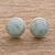 Jade stud earrings, 'Mayan Harmony in Green' - Circular Light Green Guatemalan Jade Stud Earrings thumbail