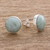 Jade stud earrings, 'Mayan Harmony in Green' - Circular Light Green Guatemalan Jade Stud Earrings (image 2b) thumbail