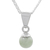 Jade pendant necklace, 'Mayan Moon' - Pale Green Jade Silver Pendant Necklace from Guatemala thumbail