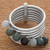 Jade cocktail ring, 'My Daily Blessings' - Green and Black Jade Gem Ring in 925 Silver (image 2b) thumbail