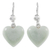 Jade-Ohrringe - Weiße herzförmige Jade-Silber-Ohrhänger aus Guatemala