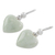 Jade dangle earrings, 'Mayan Heart' - White Heart Shaped Jade Silver Dangle Earrings Guatemala (image 2e) thumbail