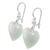Jade dangle earrings, 'Mayan Heart' - White Heart Shaped Jade Silver Dangle Earrings Guatemala (image 2f) thumbail