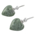 Jade dangle earrings, 'Mayan Heart in Green' - Green Heart Shaped Jade Silver Dangle Earrings Guatemala (image 2d) thumbail