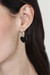 Jade dangle earrings, 'Mayan Heart in Black' - Black Heart Shaped Jade Silver Dangle Earrings Guatemala