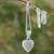 Jade pendant necklace, 'Mayan Heart' - Jade Sterling Silver Heart Shape Pendant Necklace Guatemala (image 2b) thumbail