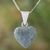 Jade pendant necklace, 'Mayan Heart in Light Green' - Light Green Jade Silver Heart Pendant Necklace Guatemala (image 2) thumbail