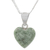 Jade pendant necklace, 'Mayan Heart in Light Green' - Light Green Jade Silver Heart Pendant Necklace Guatemala thumbail
