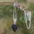 Jade pendant necklace, 'Mayan Heart in Black' - Black Jade Sterling Silver Heart Pendant Necklace Guatemala (image 2b) thumbail