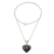 Jade pendant necklace, 'Mayan Heart in Black' - Black Jade Sterling Silver Heart Pendant Necklace Guatemala (image 2c) thumbail