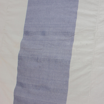 Cotton duvet cover, 'Dreamy Cadet Blue' - Guatemalan Cotton Duvet Cover in Cadet Blue and Pearl Grey