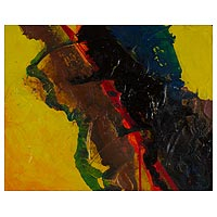 'primavera ecuatorial 57' - pintura abstracta original firmada en medios mixtos de el salvador