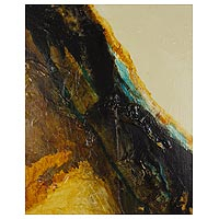 'Aphonia 82' - Pintura abstracta original de técnica mixta en tonos tierra