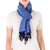 Cotton scarf, 'Mesmerizing Cobalt' - Dark and Light Blue Cotton Scarf Hand Woven in Guatemala (image 2c) thumbail