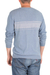 Men's cotton sweater, 'Sea Blues' - Men's Blue Cotton Sweater from Guatemala (image 2c) thumbail