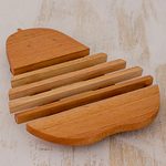 Cedar wood trivet, 'Fresh Pear' - Cedar Wood Trivet Pear Shape from Guatemala
