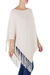 Cotton poncho, 'Spontaneous Style in Ivory' - Cotton Poncho with Fringe Ivory Color from Guatemala (image 2b) thumbail