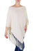 Cotton poncho, 'Spontaneous Style in Ivory' - Cotton Poncho with Fringe Ivory Color from Guatemala (image 2c) thumbail