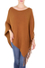 Cotton poncho, 'Spontaneous Style in Sepia' - Gingerbread Color Cotton Poncho with Fringe thumbail