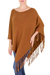 Cotton poncho, 'Spontaneous Style in Sepia' - Gingerbread Color Cotton Poncho with Fringe (image 2b) thumbail