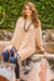 Cotton poncho, 'Spontaneous Style in Tan' - Cotton Poncho with Fringe and Tan Color from Guatemala (image 2c) thumbail