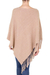 Cotton poncho, 'Spontaneous Style in Tan' - Cotton Poncho with Fringe and Tan Color from Guatemala (image 2e) thumbail