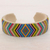Beaded cuff bracelet, 'Sun's Path' - Glass Beaded Cuff Bracelet Rhombus Motif from El Salvador