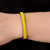 Beaded cuff bracelet, 'Beautiful Horizon in Yellow' - Glass Beaded Cuff Bracelet in Solid Yellow from El Salvador