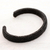 Beaded cuff bracelet, 'Beautiful Horizon in Black' - Glass Beaded Cuff Bracelet in Solid Black from El Salvador