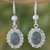 Jade dangle earrings, 'Woodland Princess' - Jade Sterling Silver Oval Shape Dangle Earrings Guatemala (image 2) thumbail