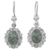 Jade dangle earrings, 'Woodland Princess' - Jade Sterling Silver Oval Shape Dangle Earrings Guatemala