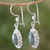 Jade dangle earrings, 'Woodland Princess' - Jade Sterling Silver Oval Shape Dangle Earrings Guatemala (image 2b) thumbail