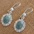 Jade dangle earrings, 'Woodland Princess' - Jade Sterling Silver Oval Shape Dangle Earrings Guatemala (image 2c) thumbail