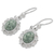 Jade dangle earrings, 'Woodland Princess' - Jade Sterling Silver Oval Shape Dangle Earrings Guatemala (image 2d) thumbail